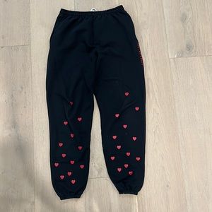 Taylor Swift valentine black sweatpants with red hearts